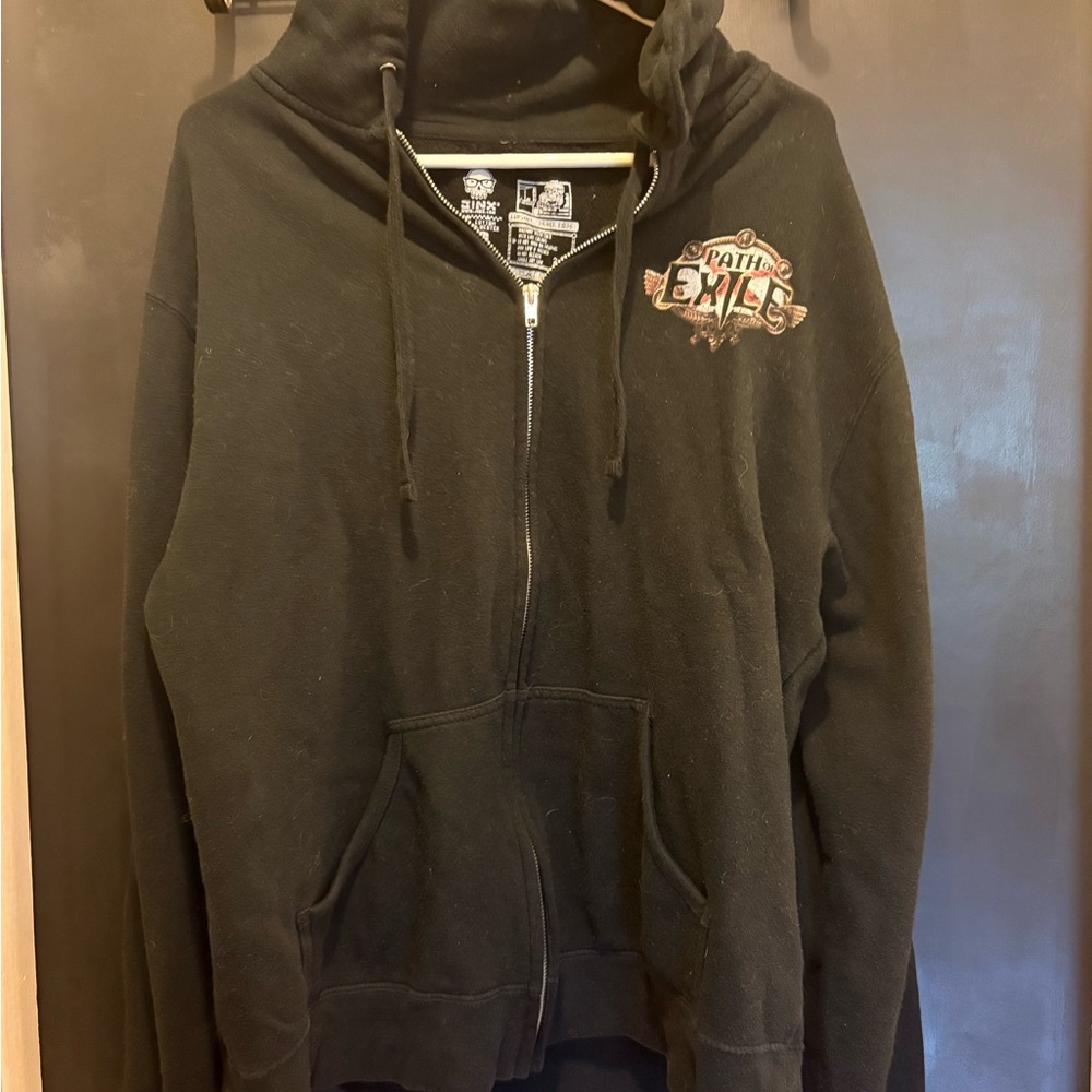 Jinx Men’s Xl Black Graphic Hoodie - Path To Exile Graphic Print Vintage